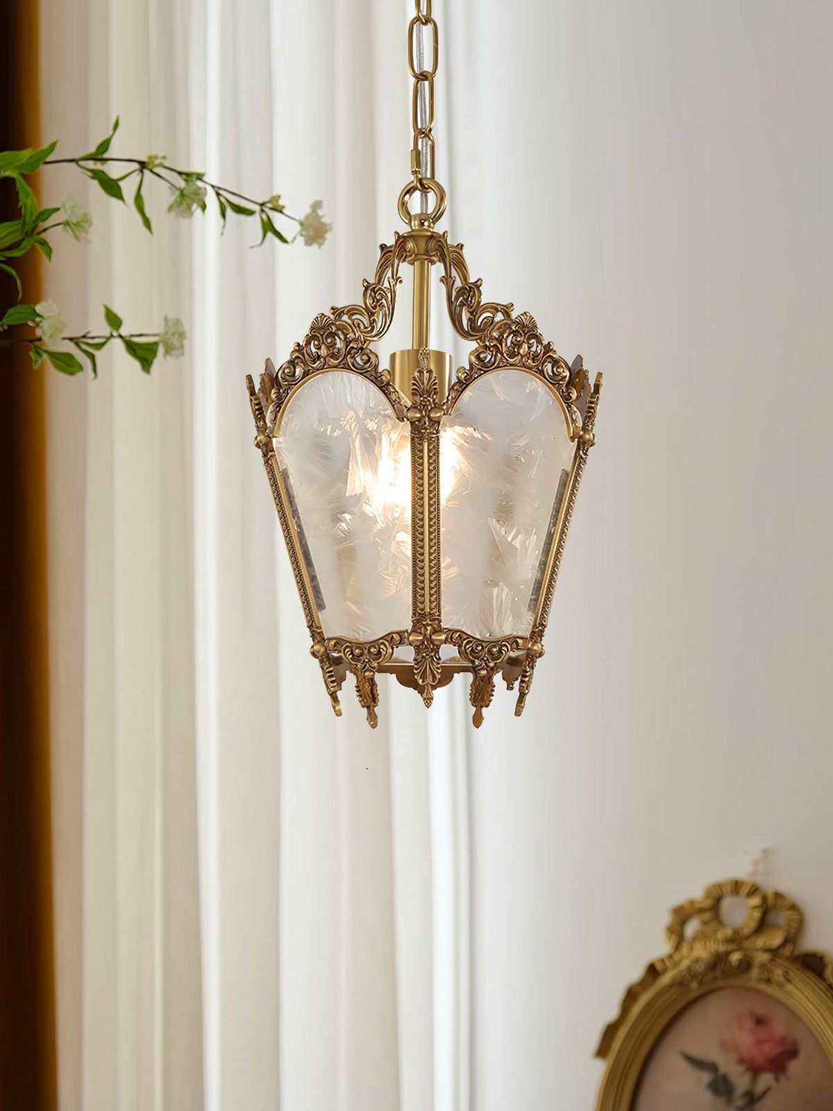 Auririelle Pendelleuchte aus Messing im Empire-Stil, antik und elegant