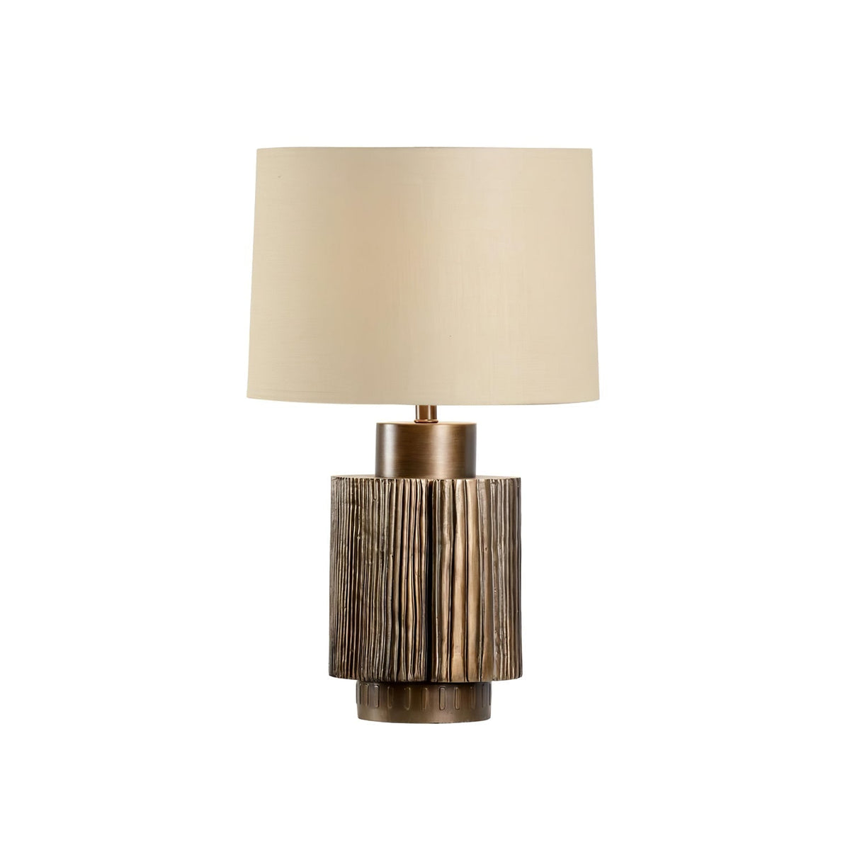 Lumeo Tischleuchte aus Bronze und Beige-Stoff, Luxus-Design