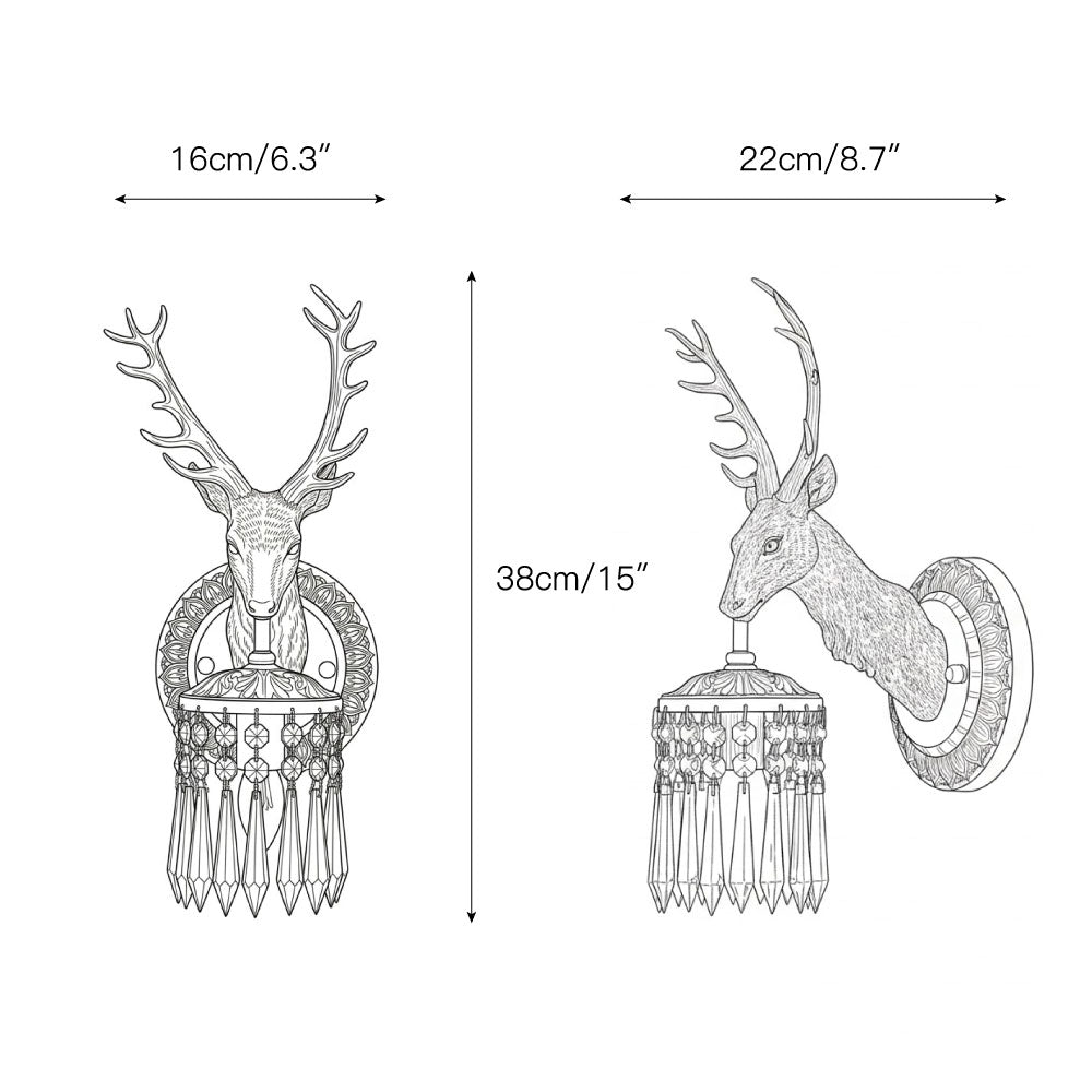 Antler Kristall-Wandleuchte
