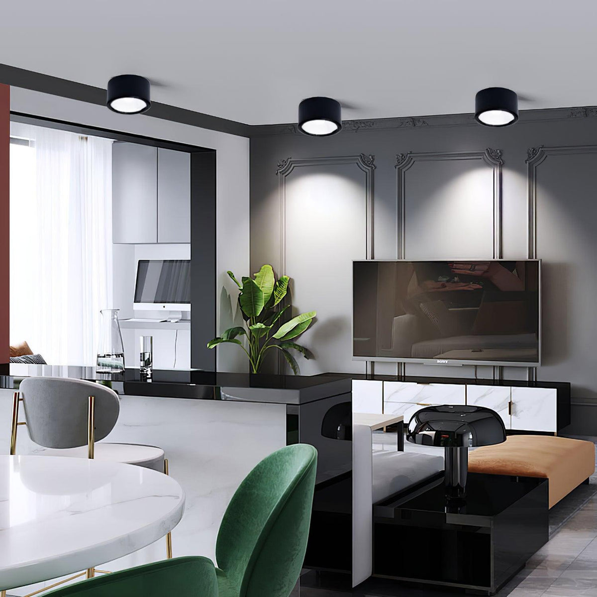 Nero Classic Steel Deckenleuchte