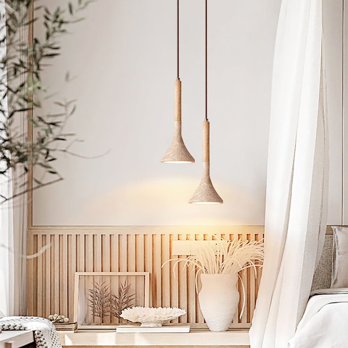 Taviaya Minimalistische Pendelleuchte aus Travertin