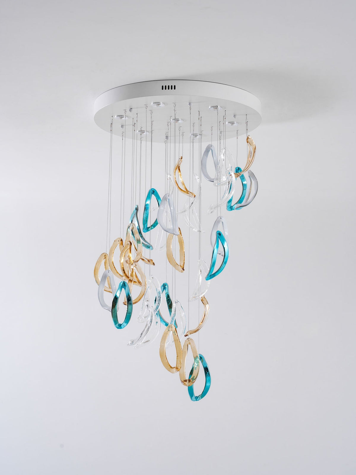 AquaFlux Grand Cascade Ripple-Glas-Kunstwerk Kronleuchter