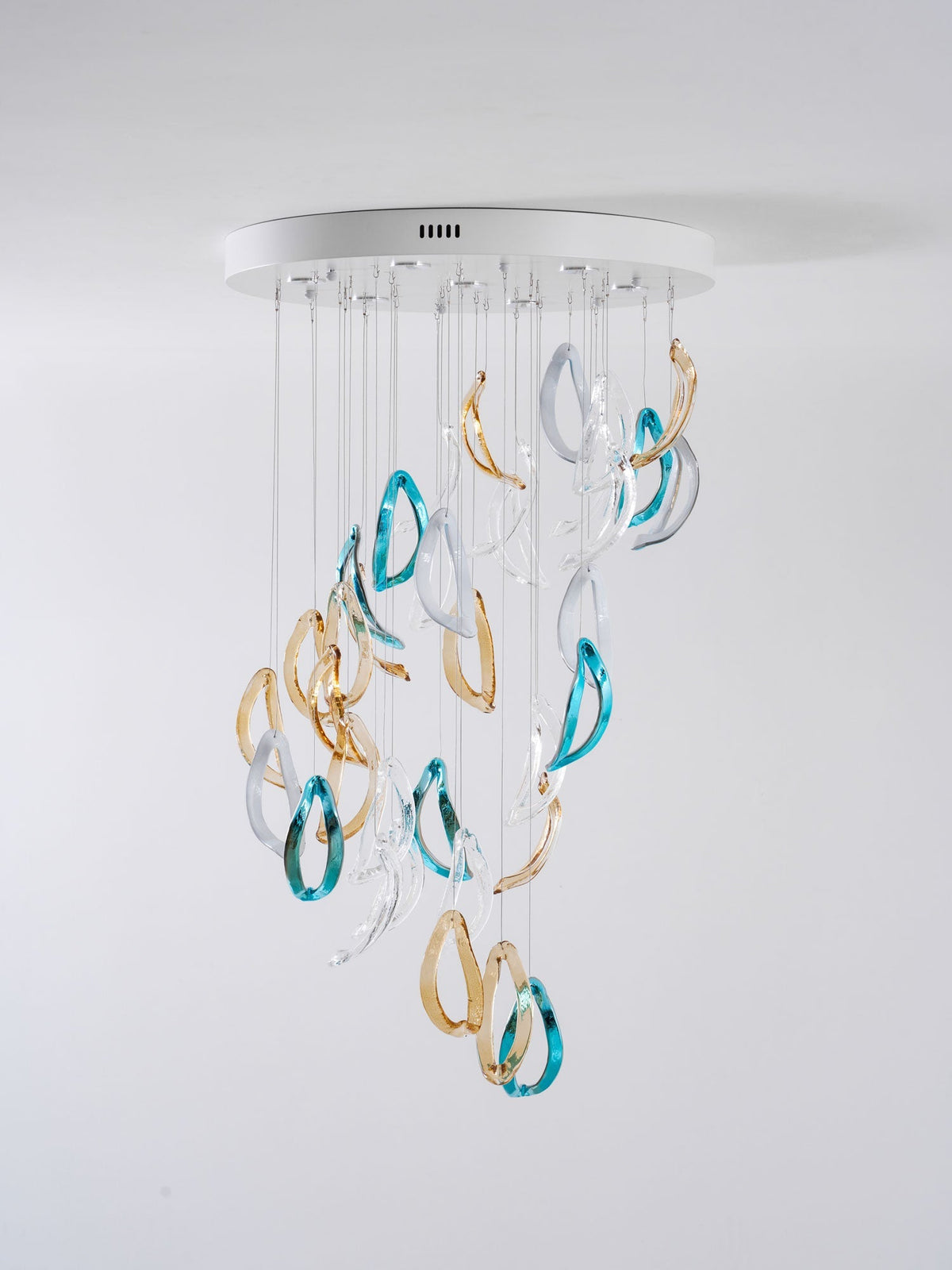 AquaFlux Grand Cascade Ripple-Glas-Kunstwerk Kronleuchter