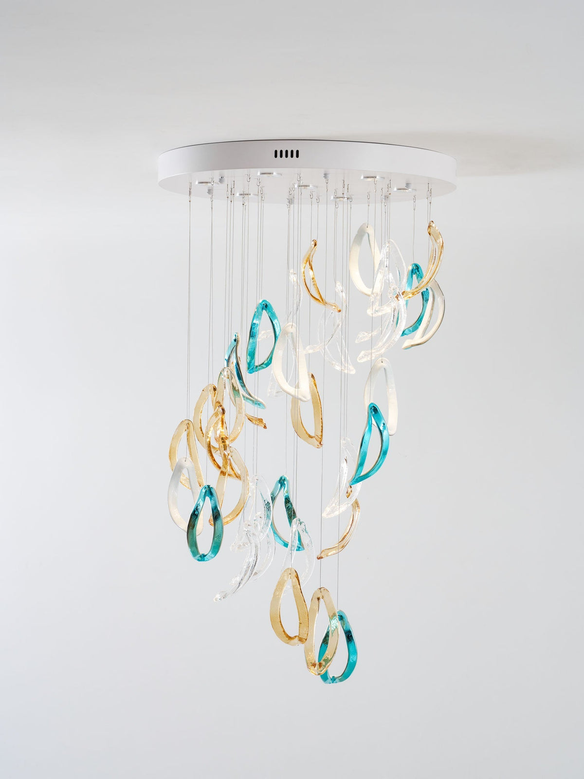 AquaFlux Grand Cascade Ripple-Glas-Kunstwerk Kronleuchter