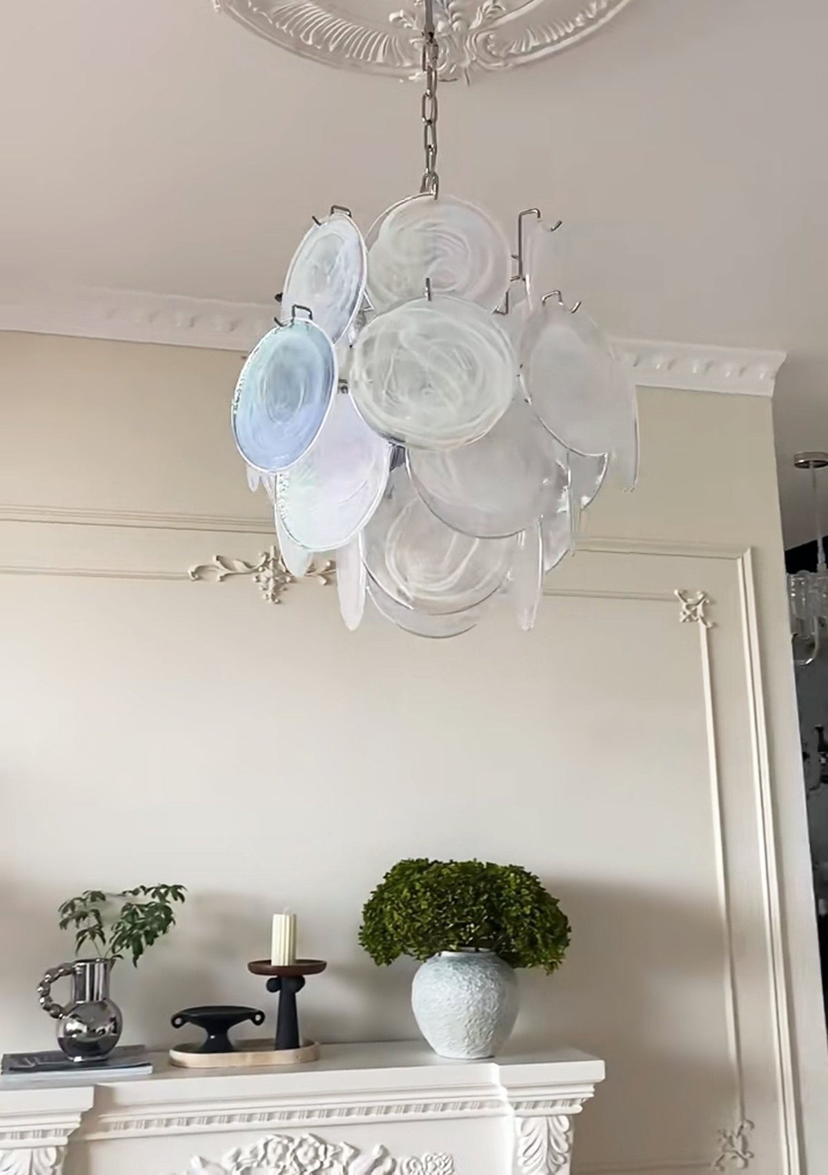Lioruora Kronleuchter Apricot Murano-Glas-Scheiben geschichtet künstlerisch