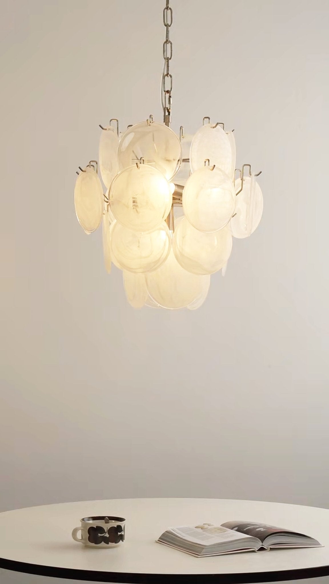Lioruora Kronleuchter Apricot Murano-Glas-Scheiben geschichtet künstlerisch