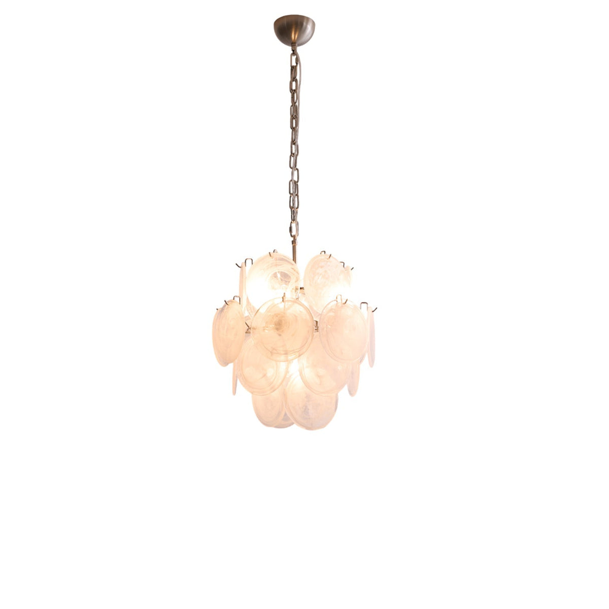 Lioruora Kronleuchter Apricot Murano-Glas-Scheiben geschichtet künstlerisch