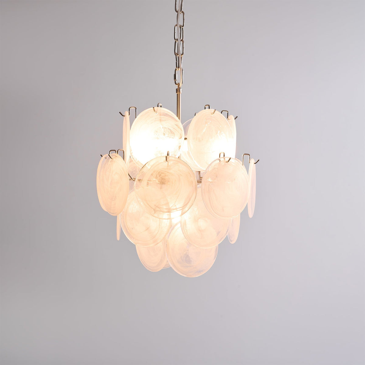 Lioruora Kronleuchter Apricot Murano-Glas-Scheiben geschichtet künstlerisch