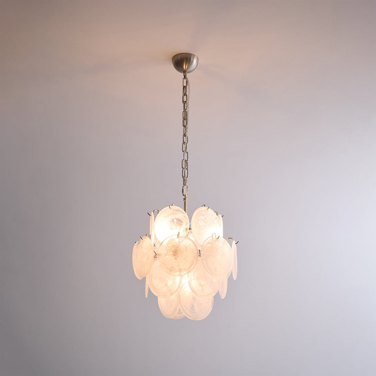 Lioruora Kronleuchter Apricot Murano-Glas-Scheiben geschichtet künstlerisch