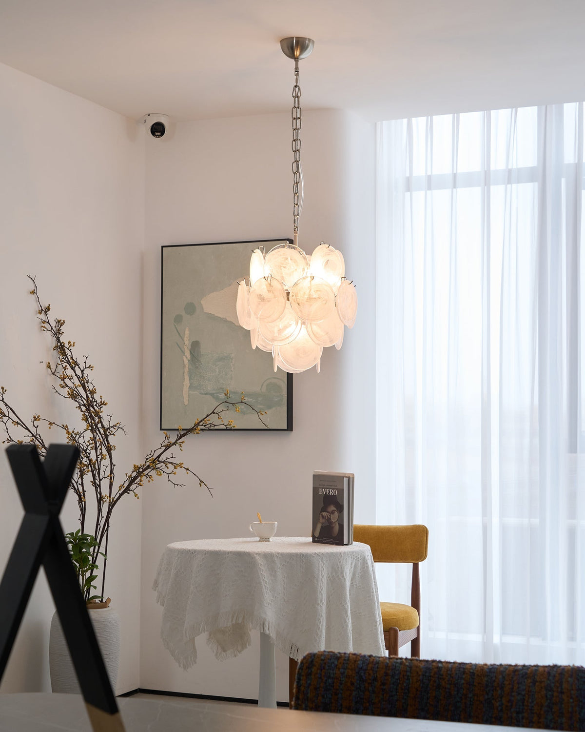 Lioruora Kronleuchter Apricot Murano-Glas-Scheiben geschichtet künstlerisch