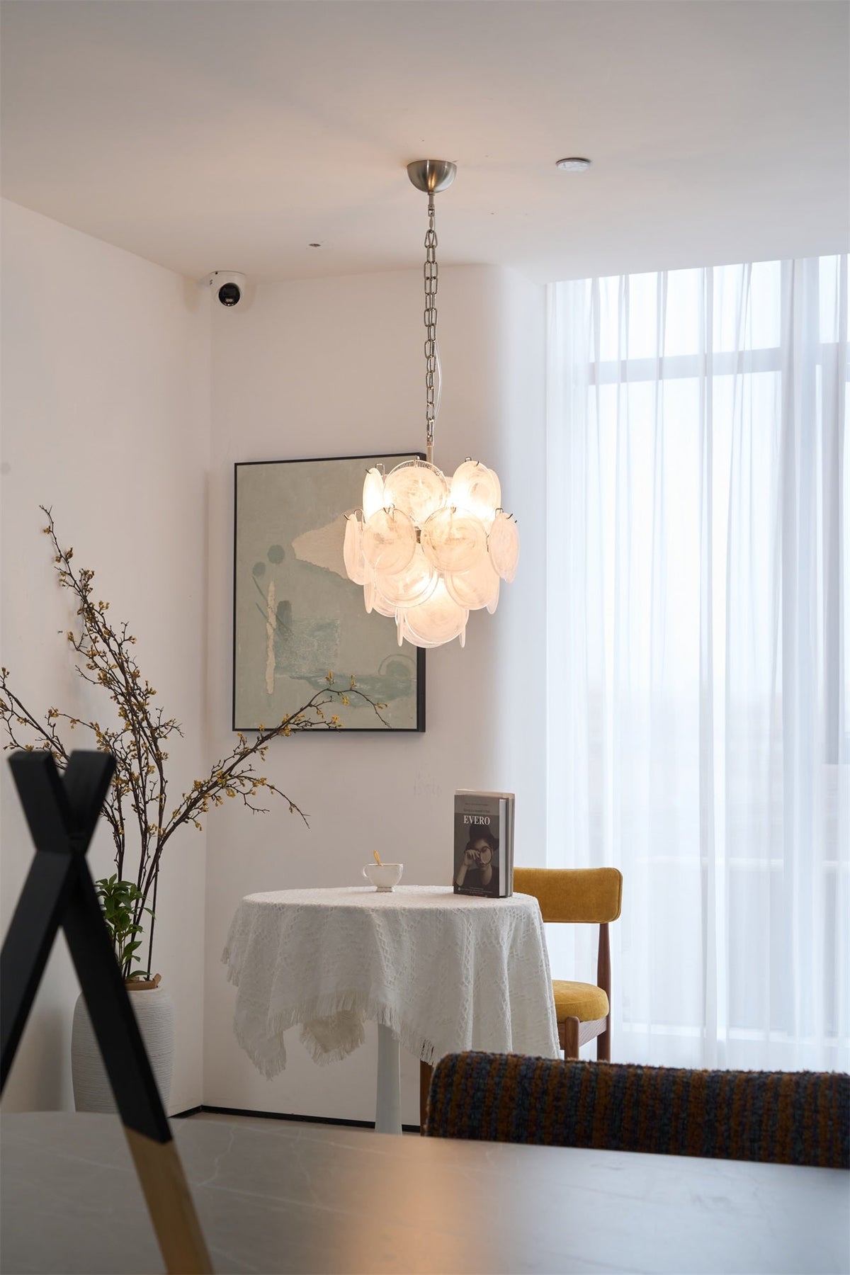 Lioruora Kronleuchter Apricot Murano-Glas-Scheiben geschichtet künstlerisch