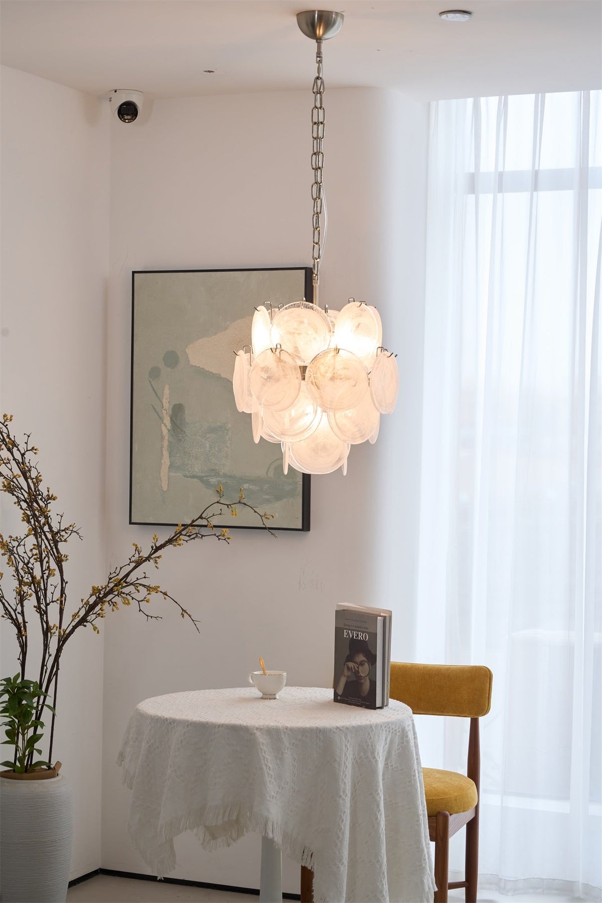 Lioruora Kronleuchter Apricot Murano-Glas-Scheiben geschichtet künstlerisch