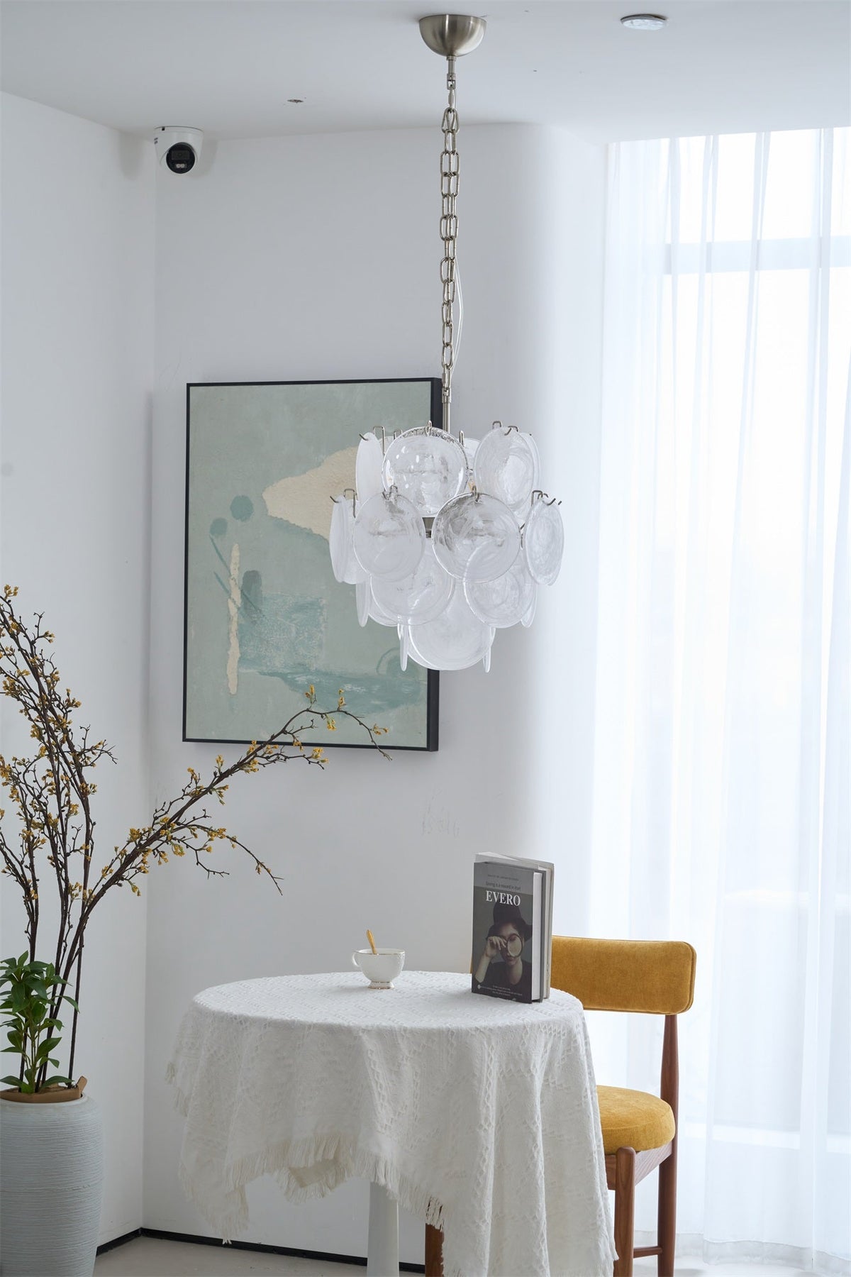 Lioruora Kronleuchter Apricot Murano-Glas-Scheiben geschichtet künstlerisch