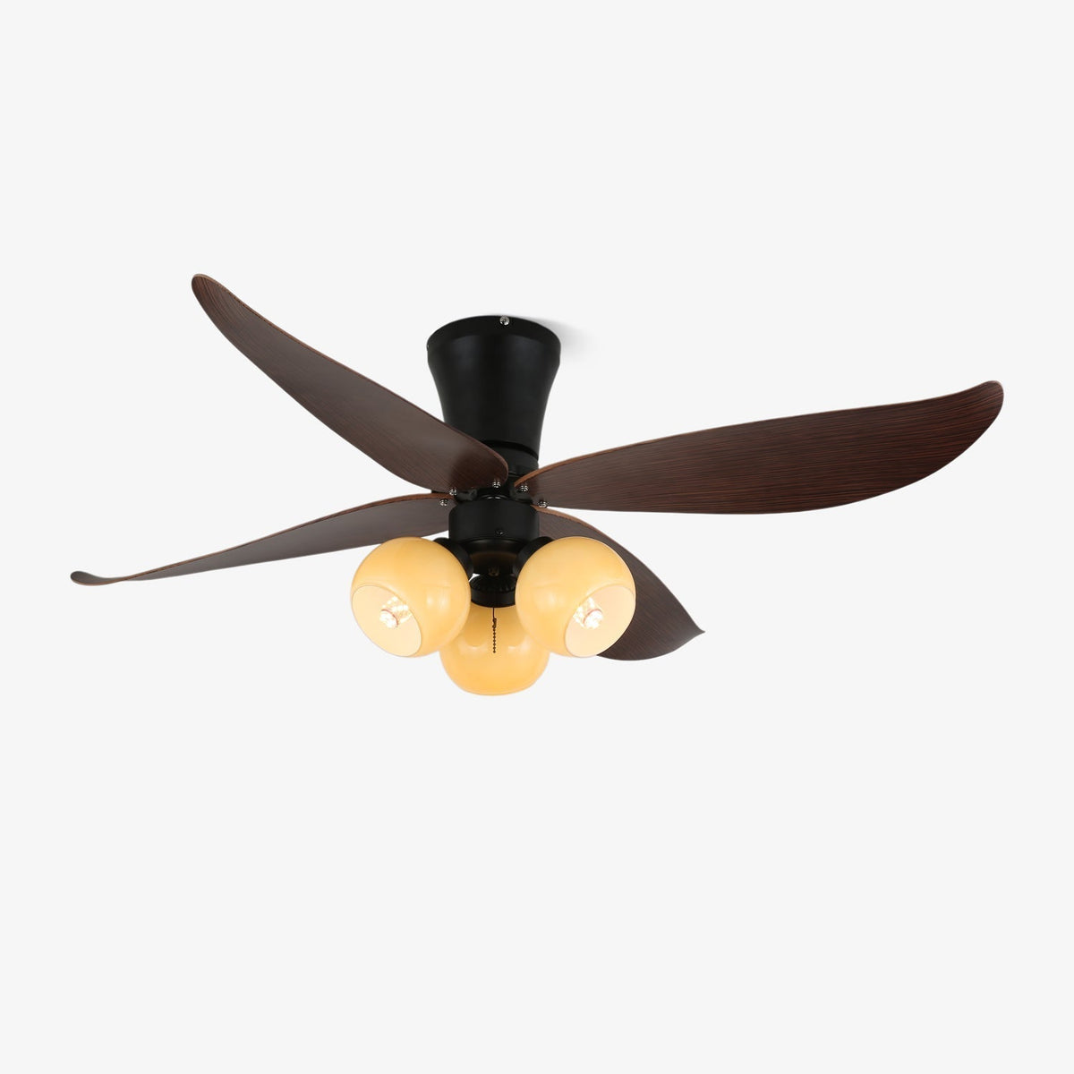 Lunair Vintage Holz-Glas-Deckenventilator mit Beleuchtung