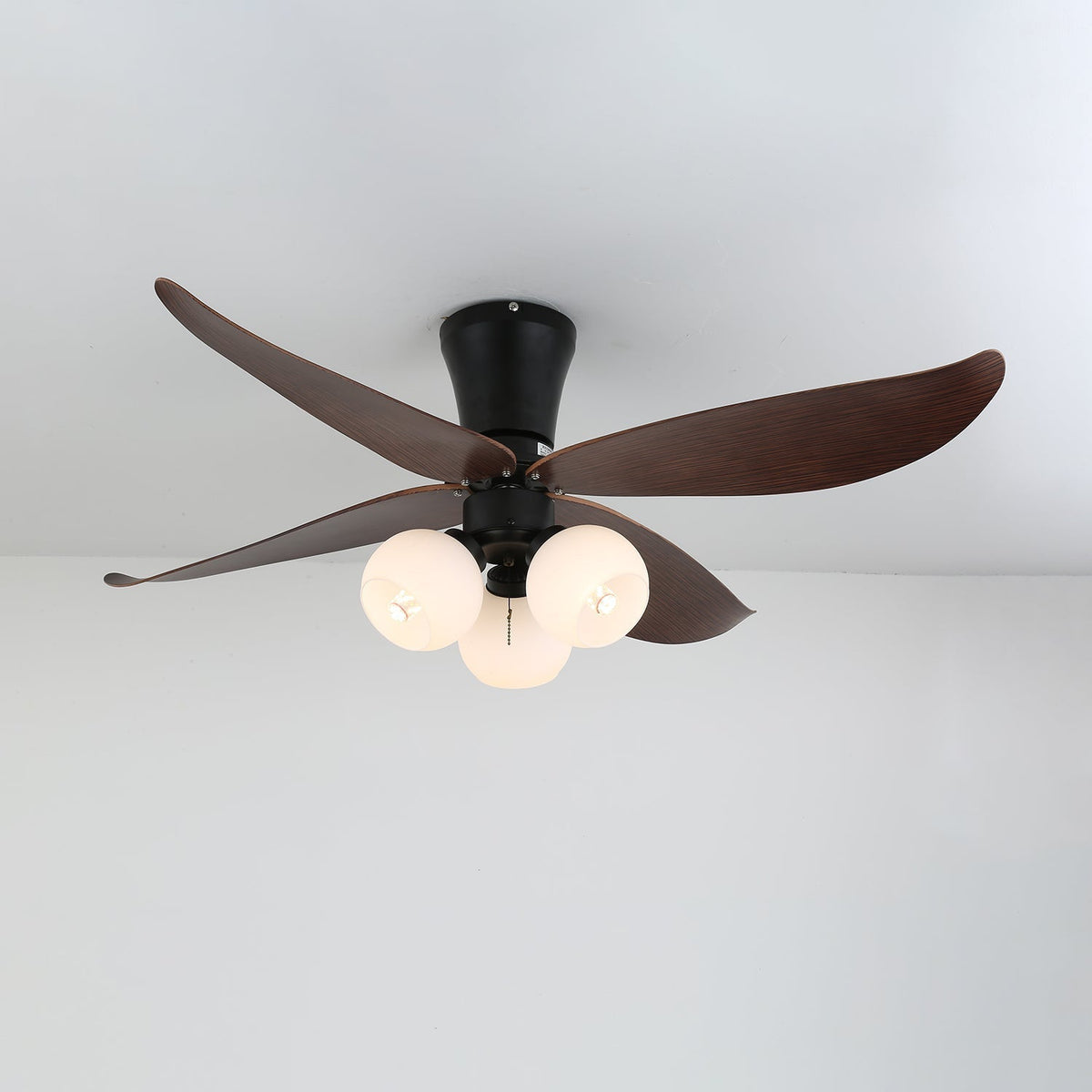 Lunair Vintage Holz-Glas-Deckenventilator mit Beleuchtung