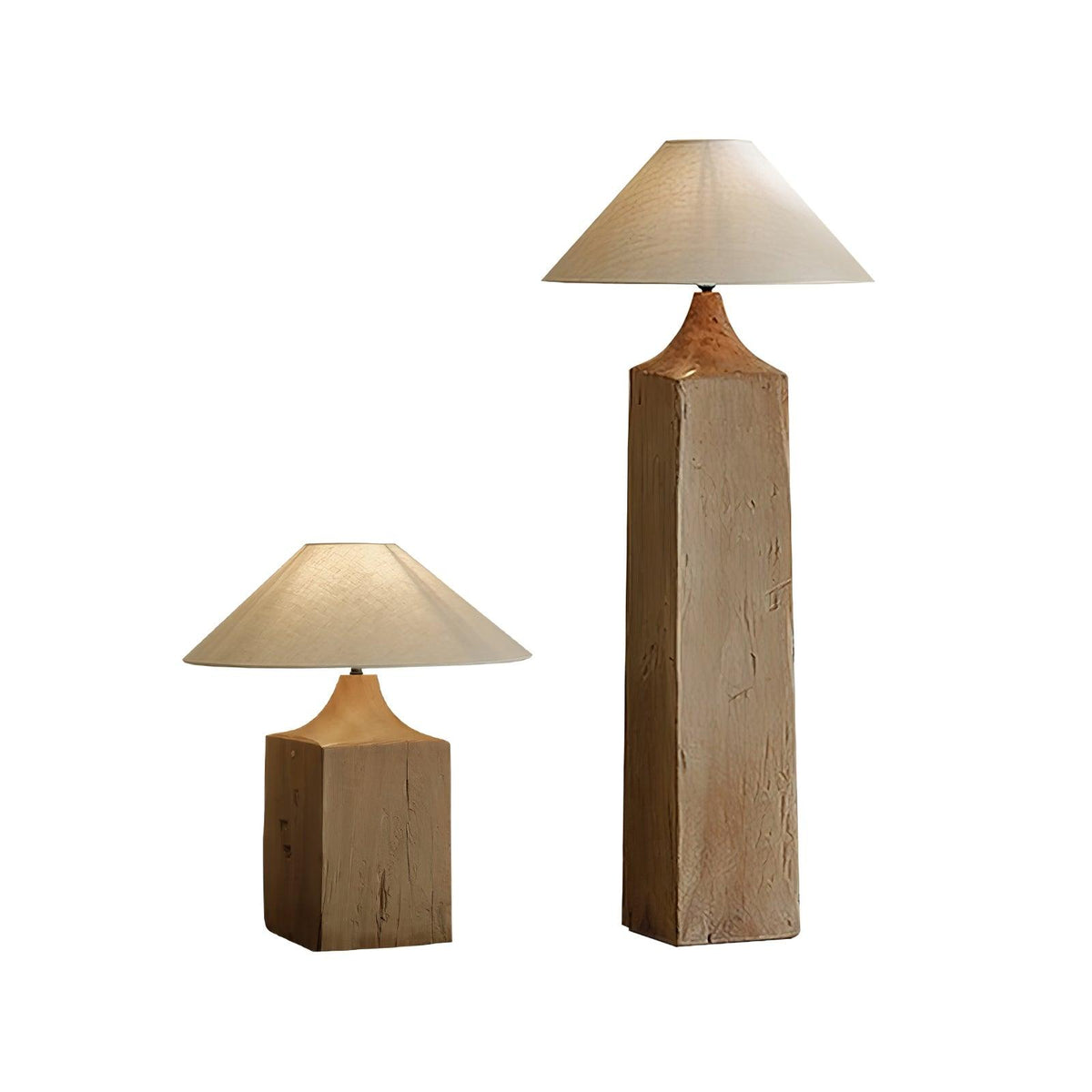 Rustica Stehleuchte aus Naturholz in Beige