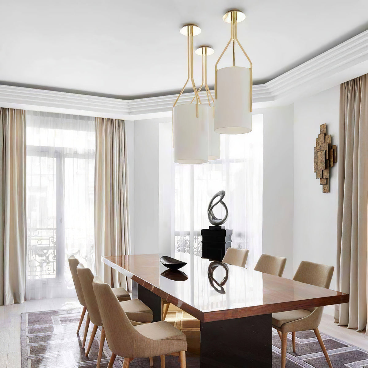Cex Kronleuchter LED 3-Lights Messing modern