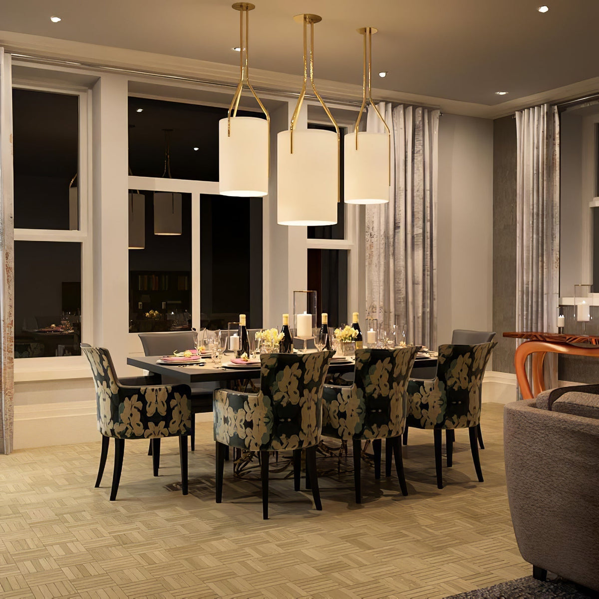 Cex Kronleuchter LED 3-Lights Messing modern