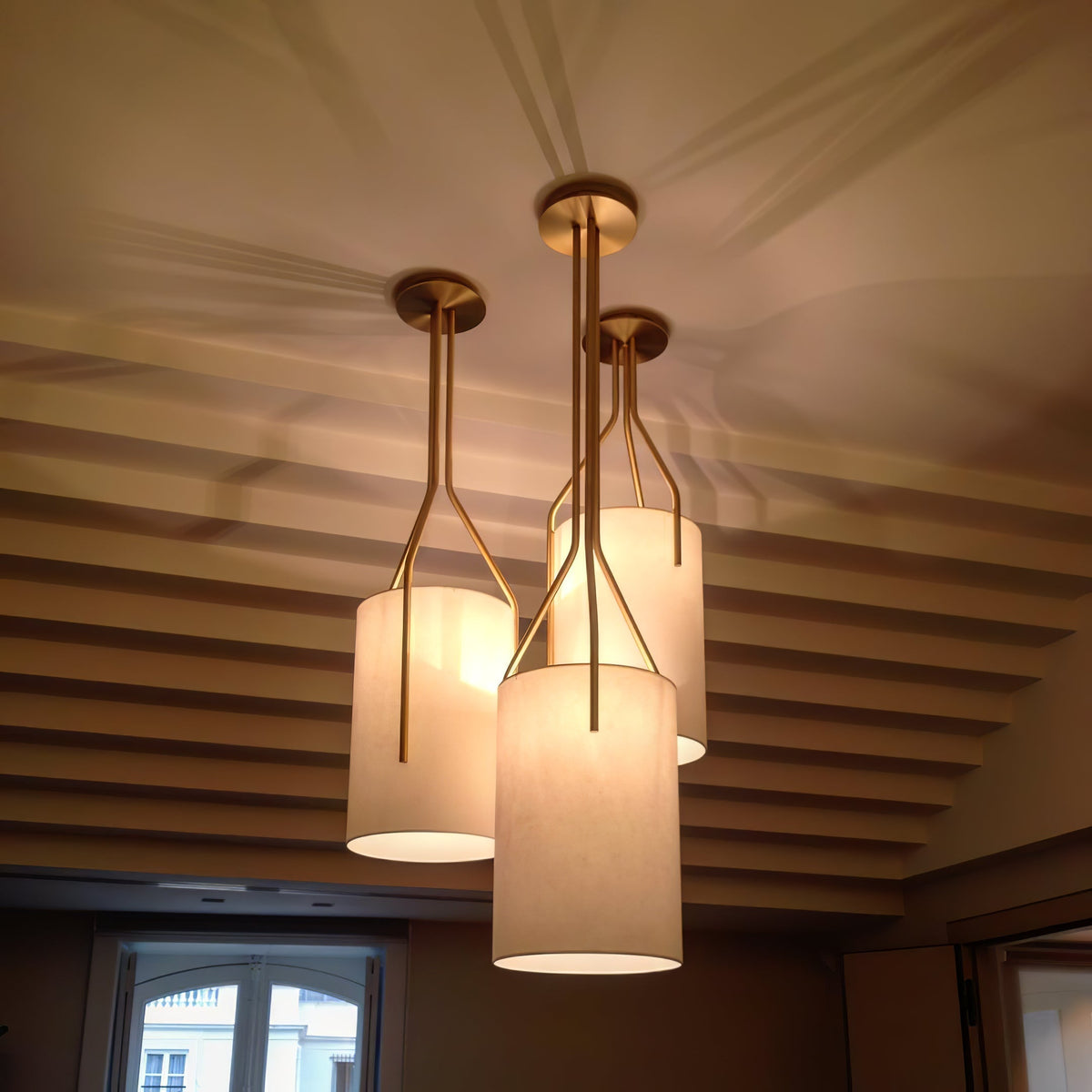 Cex Kronleuchter LED 3-Lights Messing modern