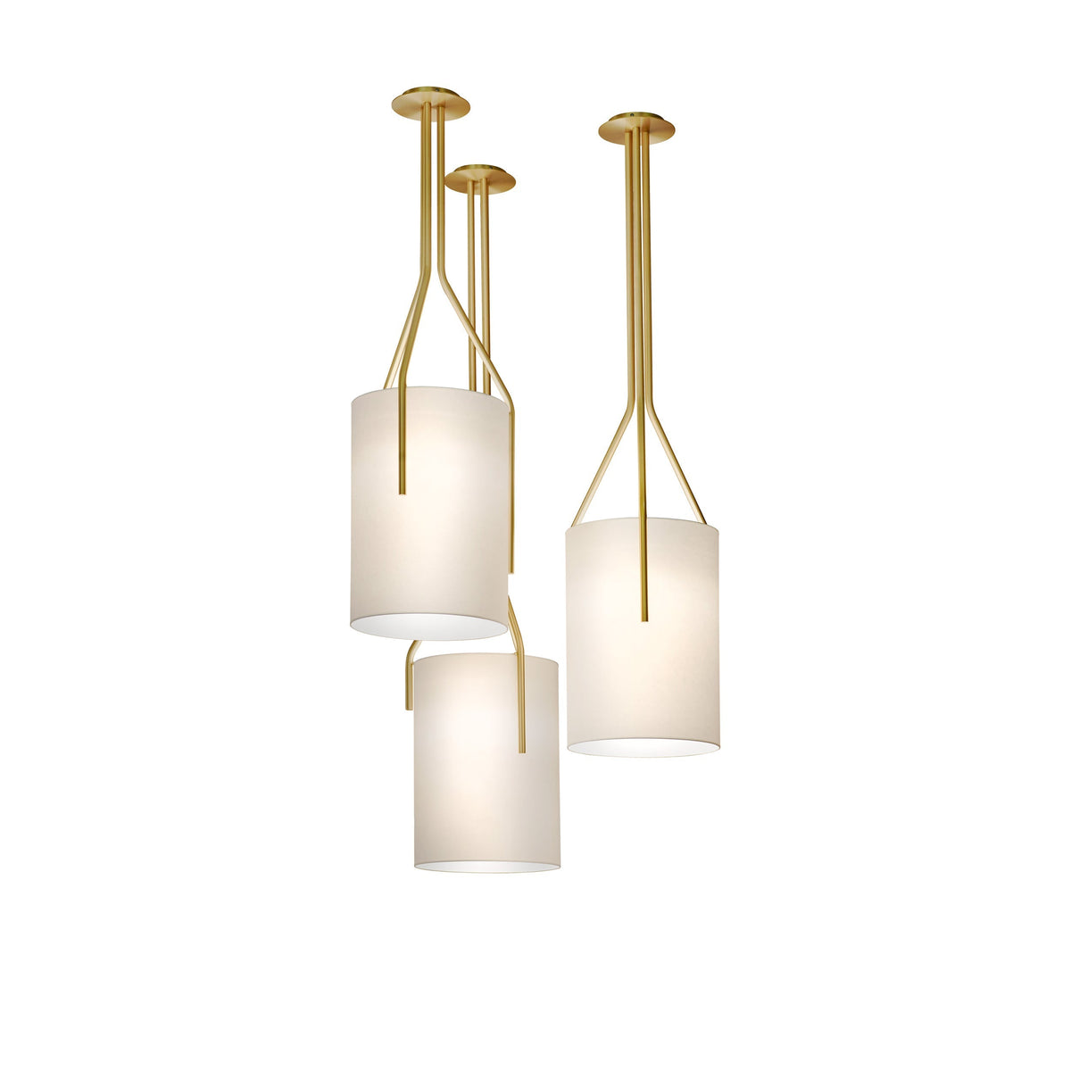 Cex Kronleuchter LED 3-Lights Messing modern