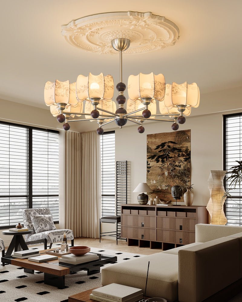 Ephaos Kronleuchter Elegance Vintage Floral aus Holz