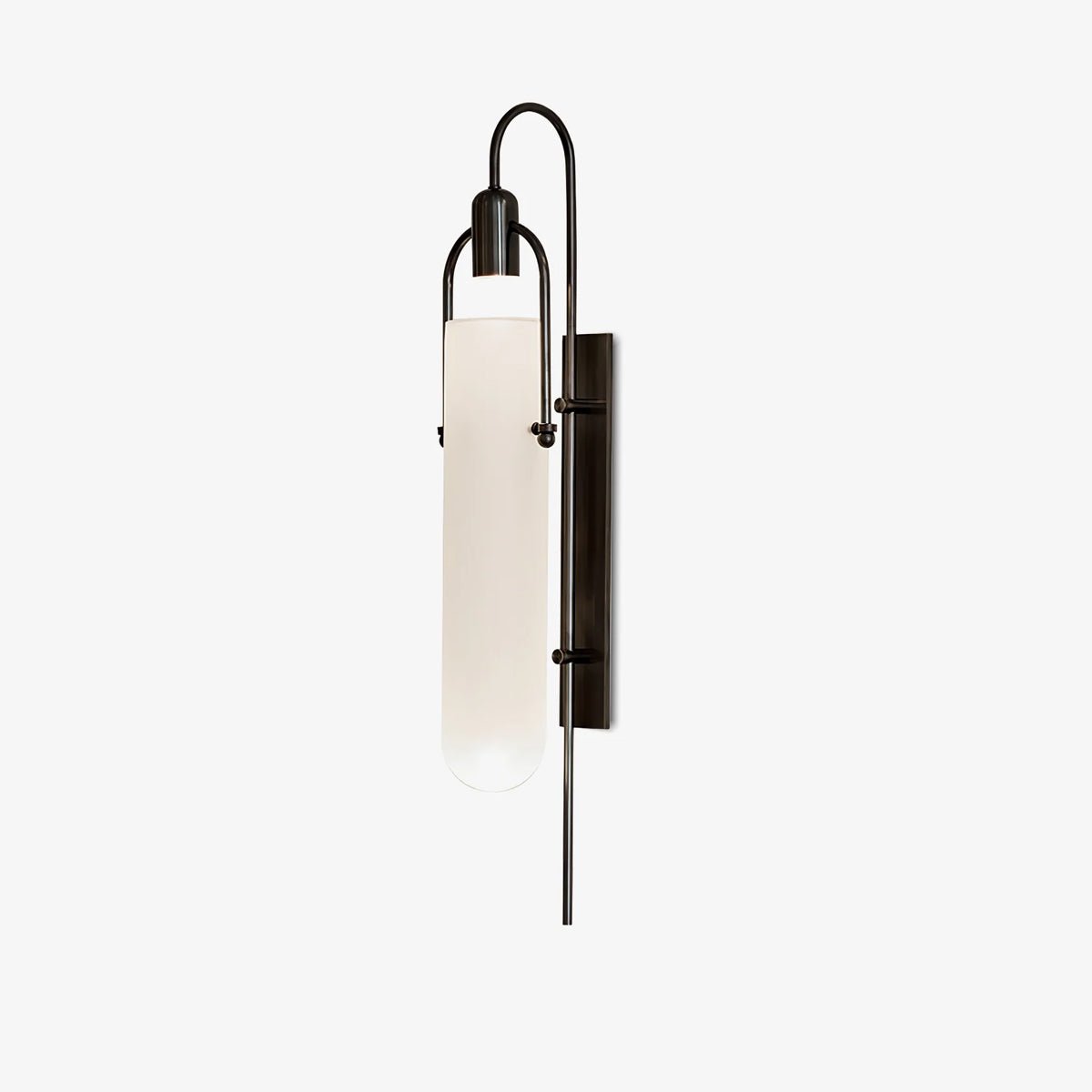 Liororaya Wandleuchte Arc aus Milchglas mit modernem Rahmen