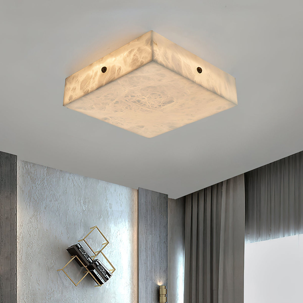 Rauduvys zeitgenössische minimalistische Alabaster-Deckenleuchte