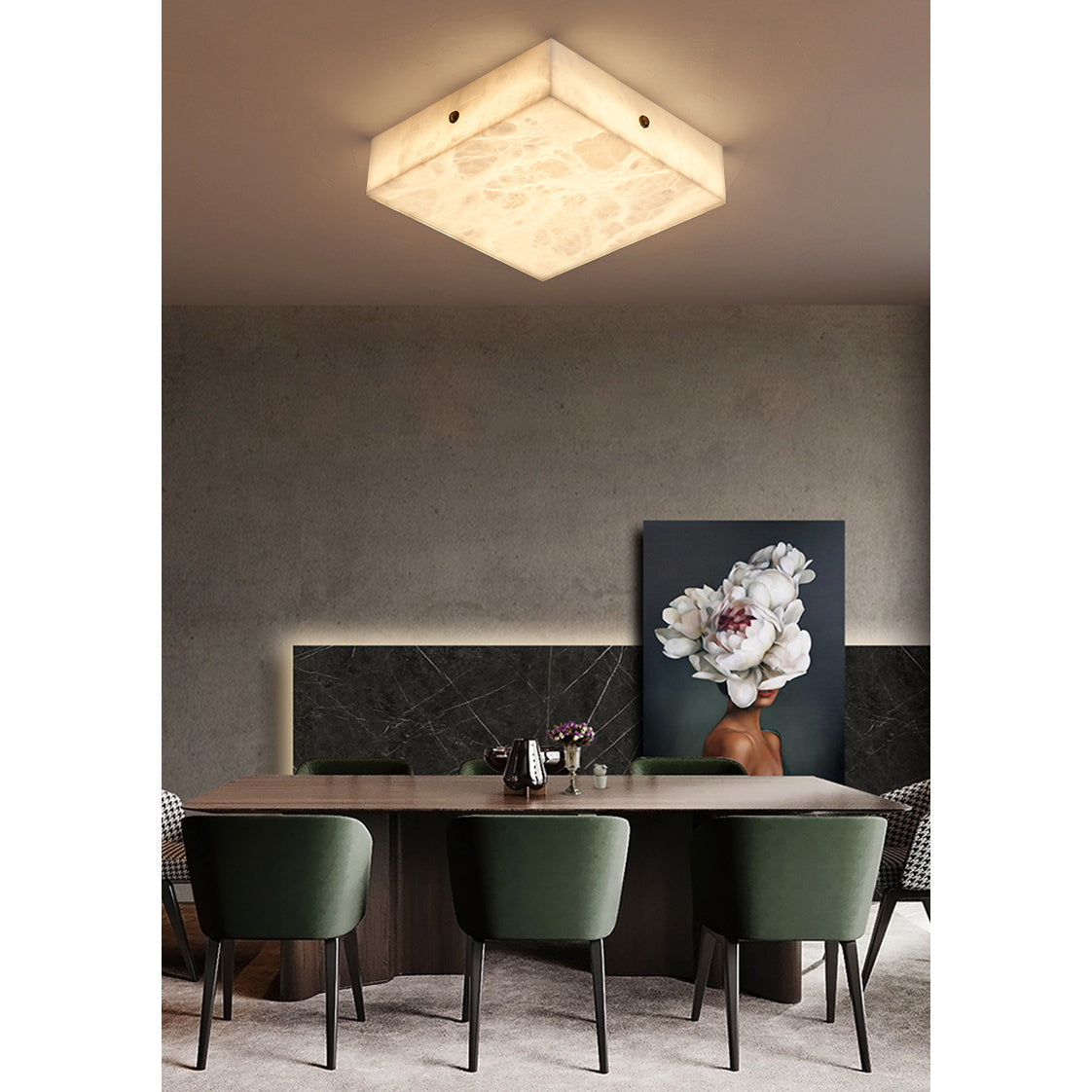 Rauduvys zeitgenössische minimalistische Alabaster-Deckenleuchte
