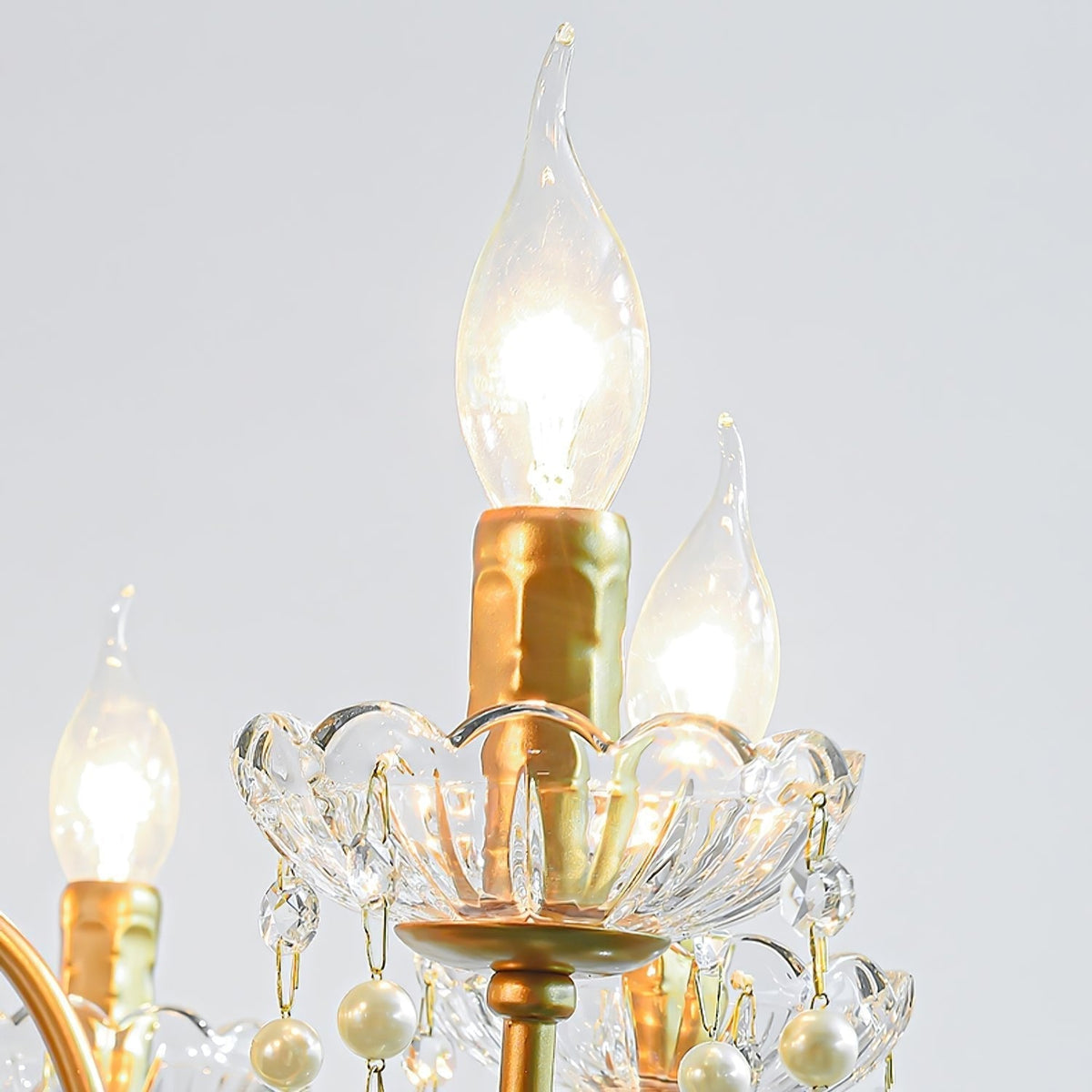 Eurvaros Vintage Kristall Messing Kronleuchter