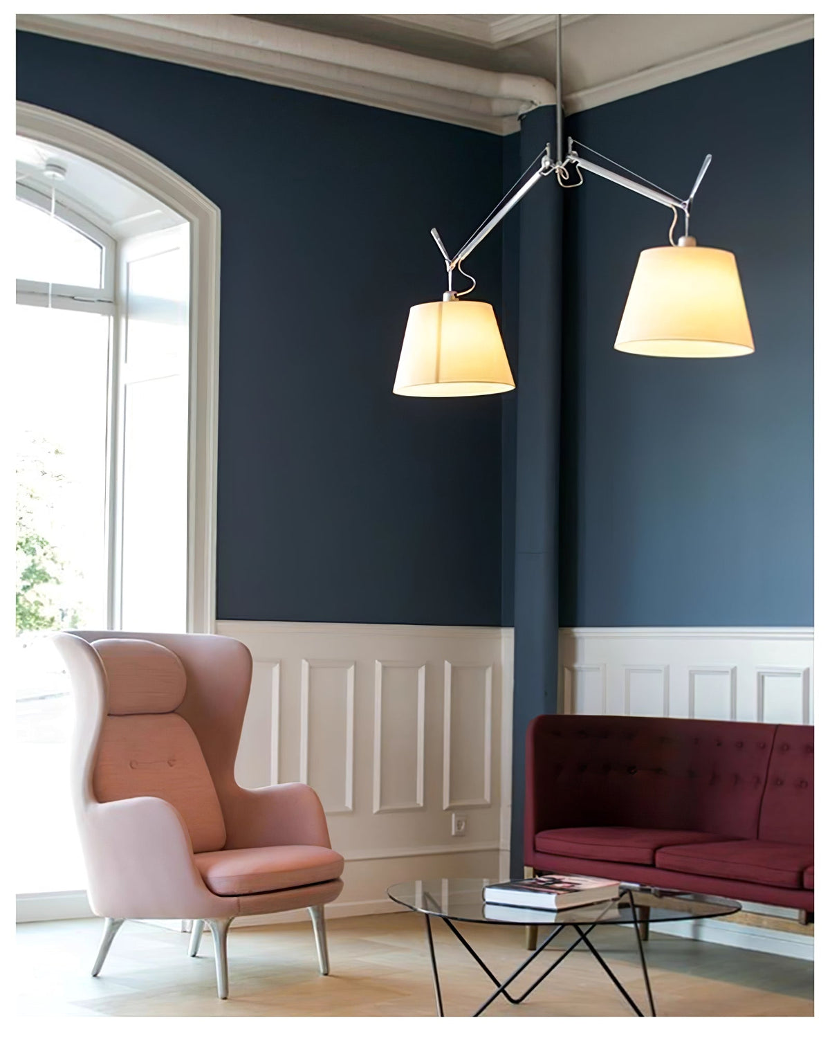 Evmirion Premium Elegance Stoff-Lampenschirm Pendelleuchte