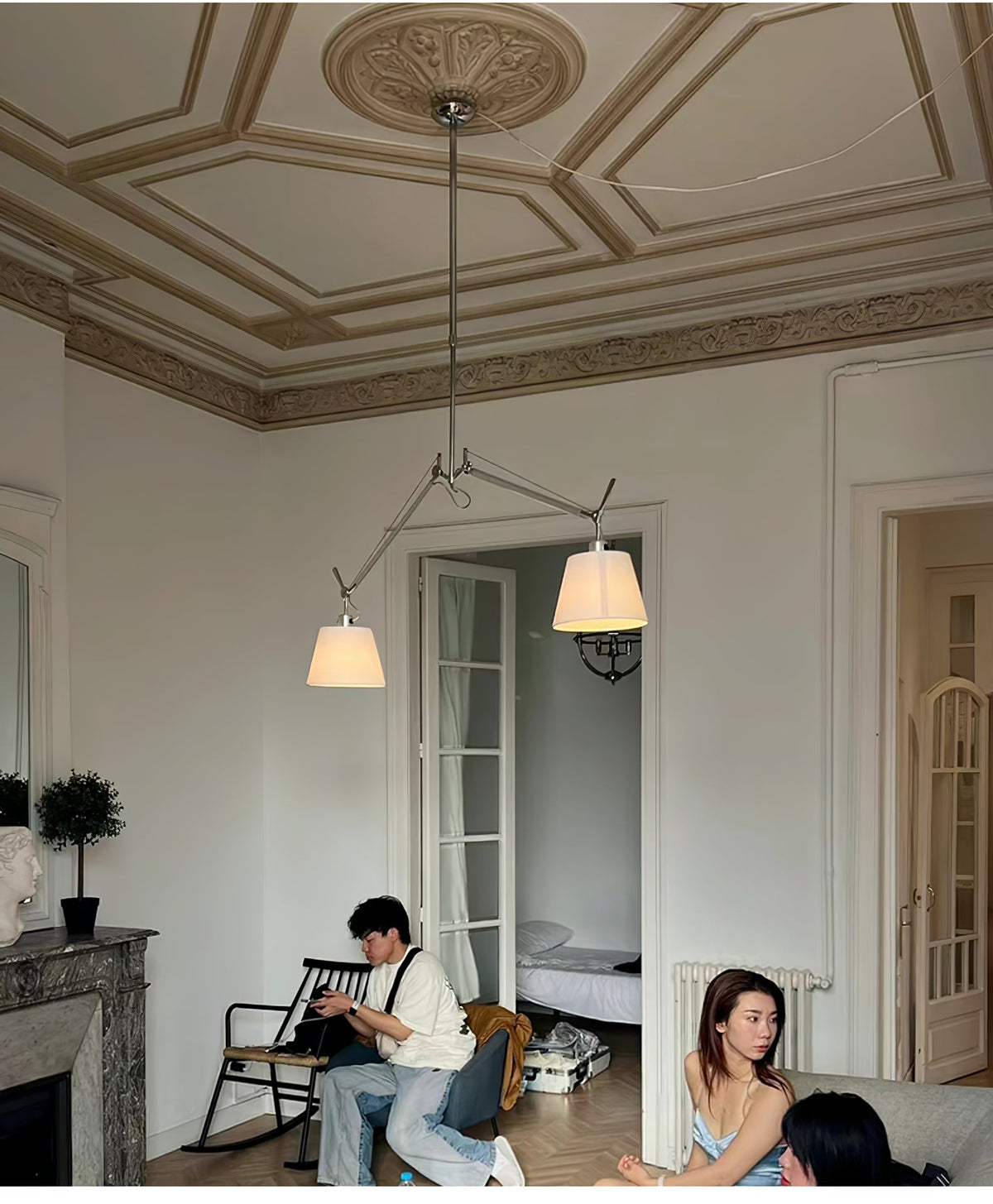 Evmirion Premium Elegance Stoff-Lampenschirm Pendelleuchte