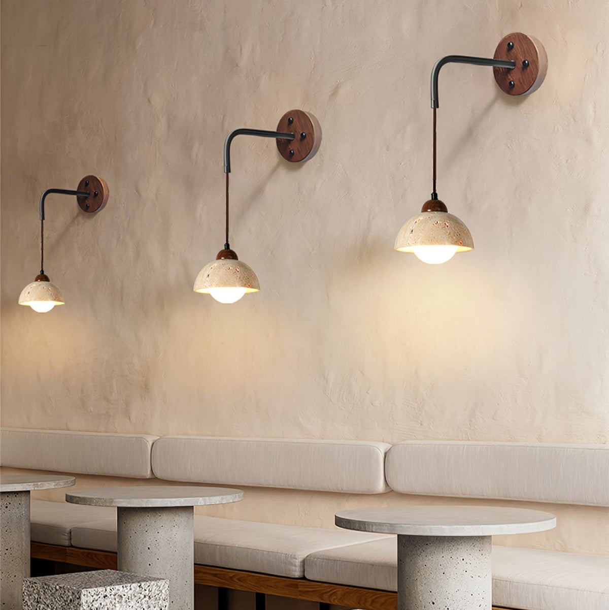 Valenella Travertine Wandleuchte