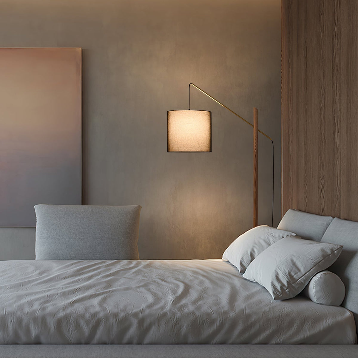Nyvariol Minimalistische Stehleuchte aus Holz