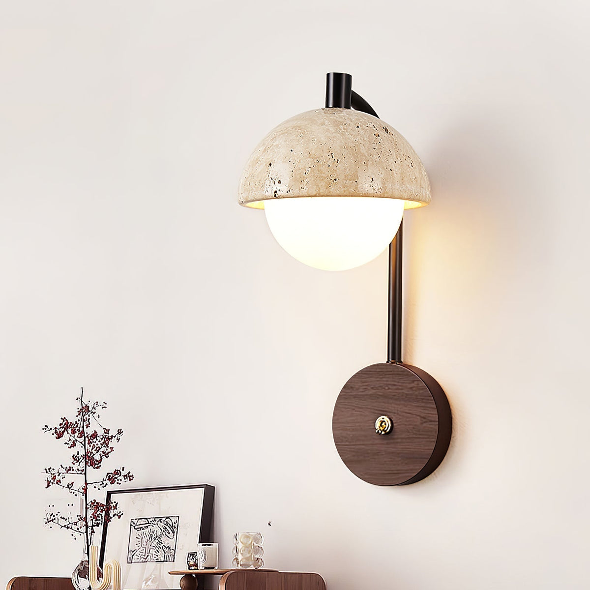 Ormaren Travertine Wandleuchte