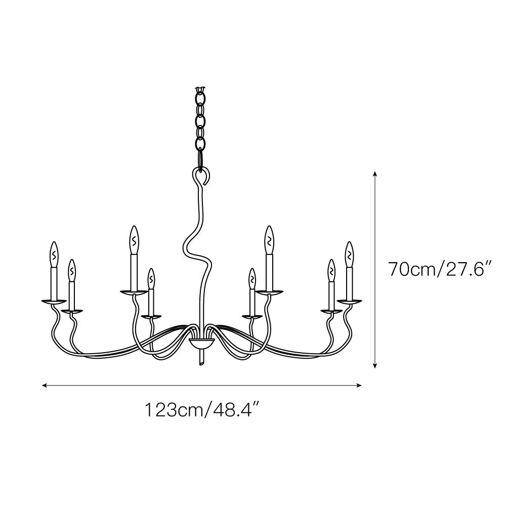 Rauduvyo Kronleuchter im modernen minimalistischen industriellen Metallstil