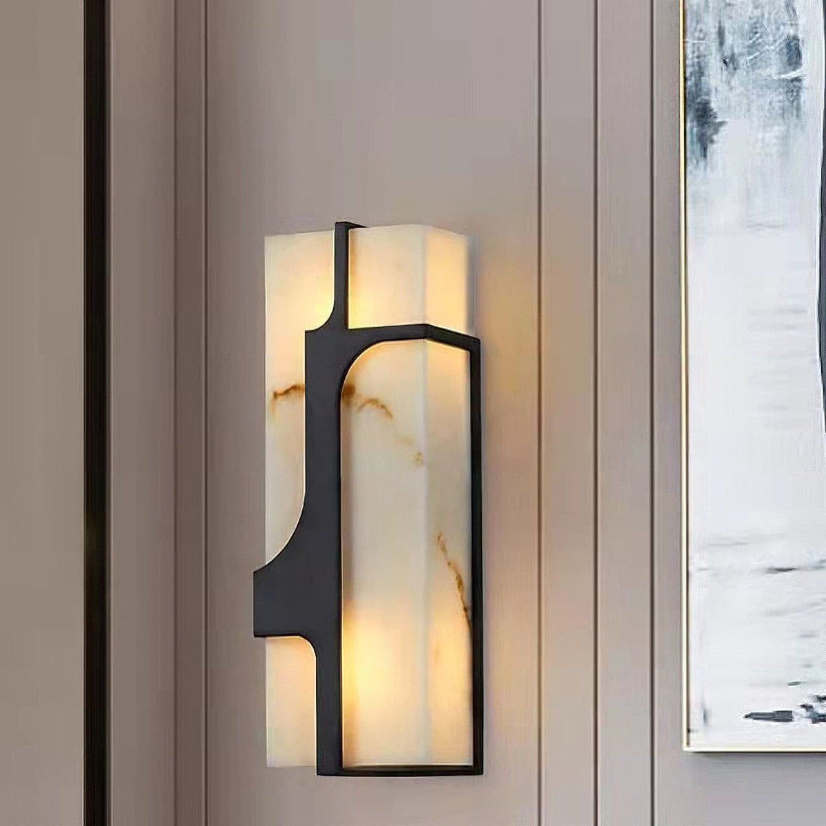 Ariel Wandleuchte Alabaster & Messing Eleganz