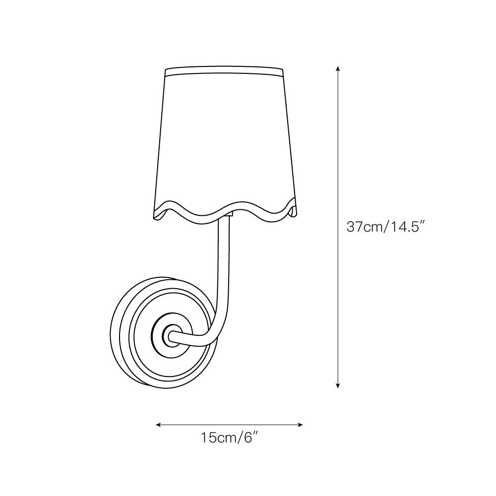 Sifuvyo zeitgenössische minimalistische Wandleuchte aus Stoff und Metall