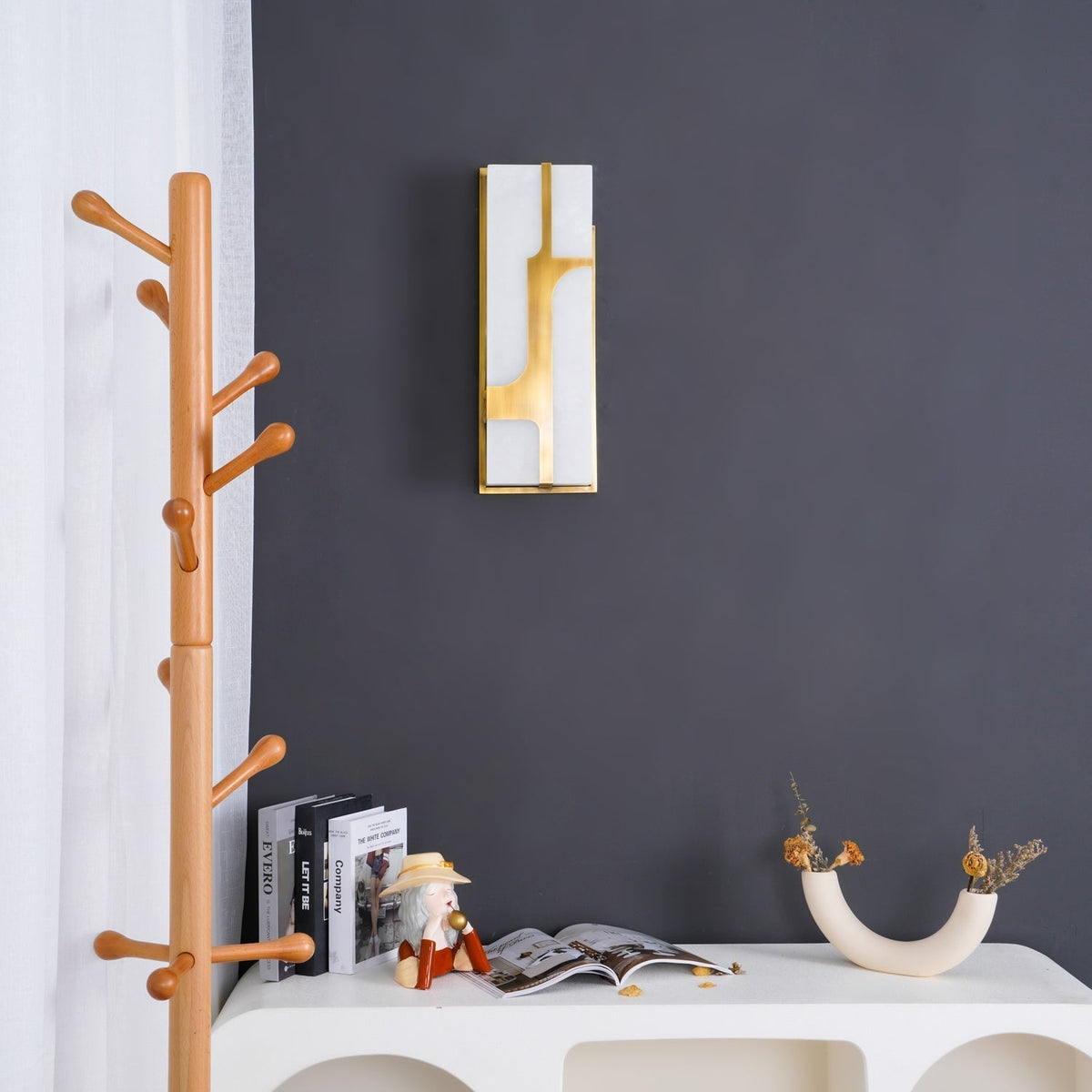 Ariel Wandleuchte Alabaster & Messing Eleganz