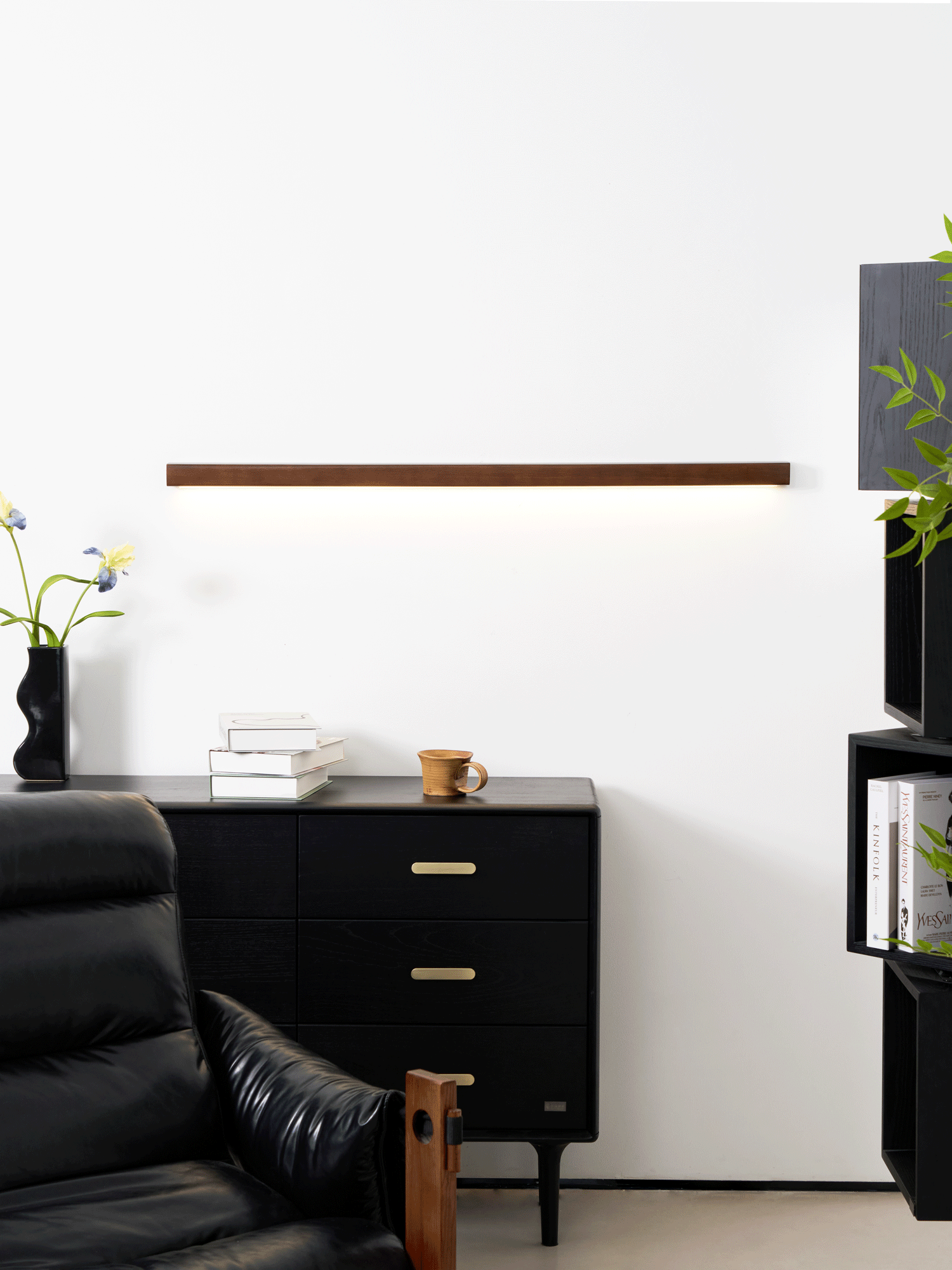 Elvivine Wandleuchte Holz Linear Minimalistisch LED