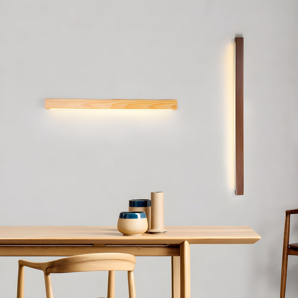 Elvivine Wandleuchte Holz Linear Minimalistisch LED