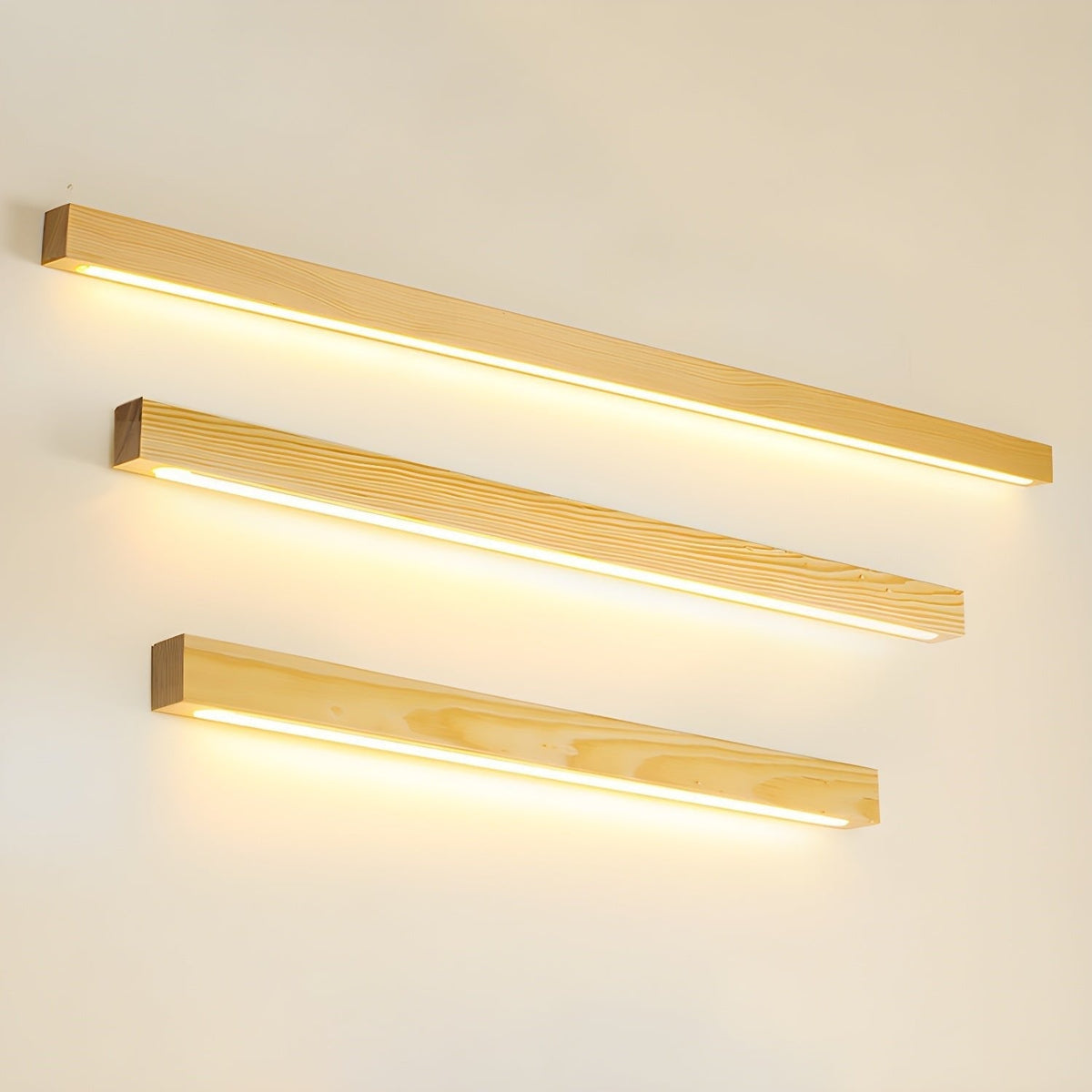 Elvivine Wandleuchte Holz Linear Minimalistisch LED