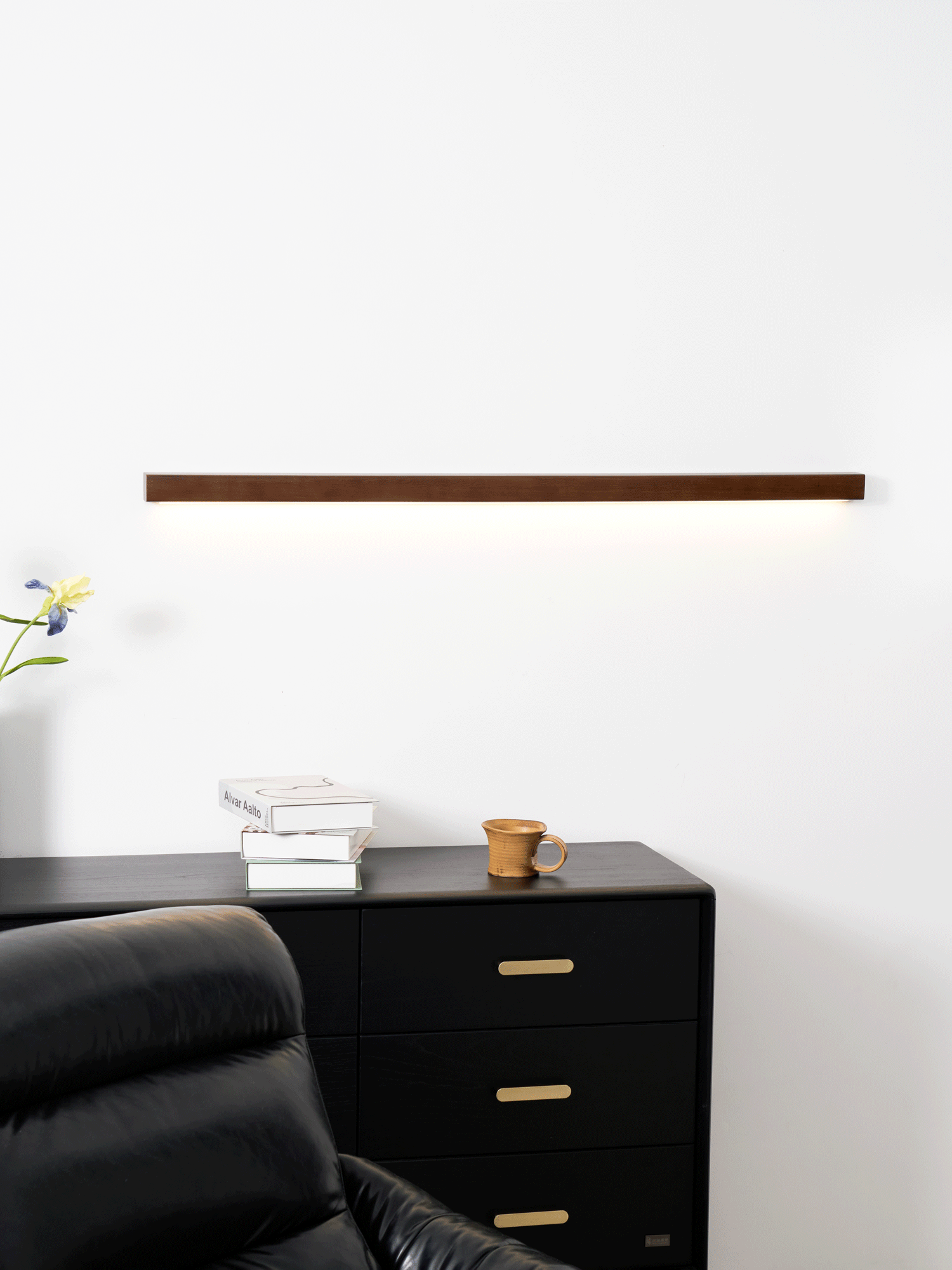 Elvivine Wandleuchte Holz Linear Minimalistisch LED