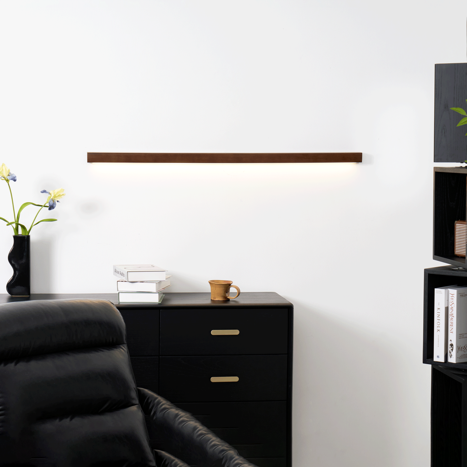 Elvivine Wandleuchte Holz Linear Minimalistisch LED