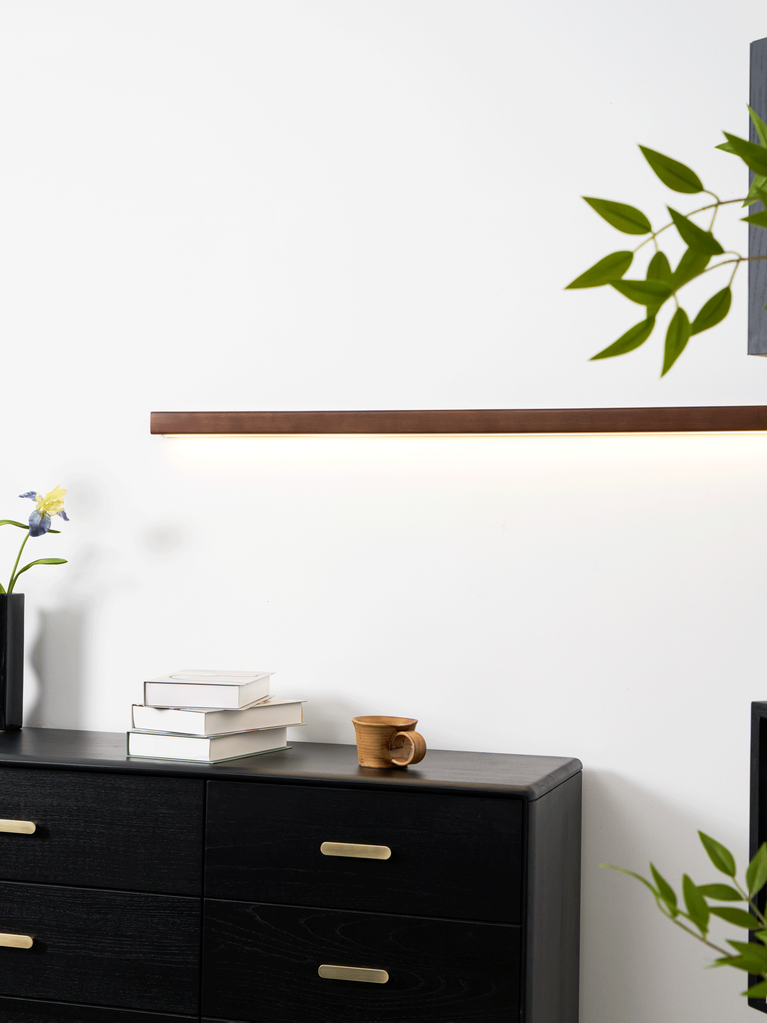 Elvivine Wandleuchte Holz Linear Minimalistisch LED
