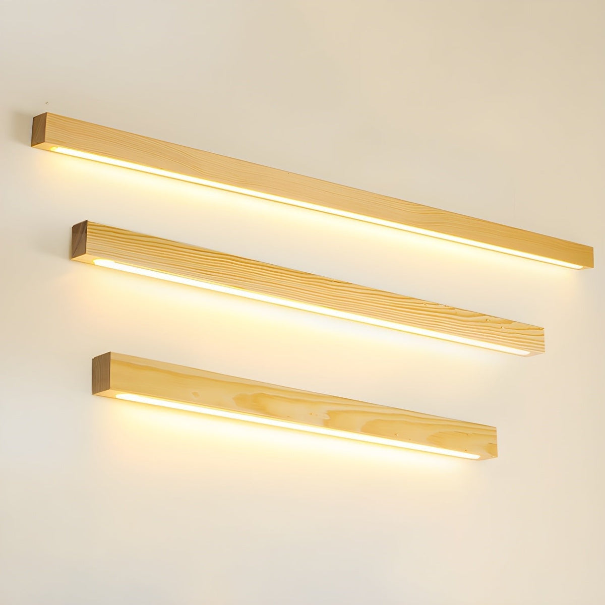 Elvivine Wandleuchte Holz Linear Minimalistisch LED