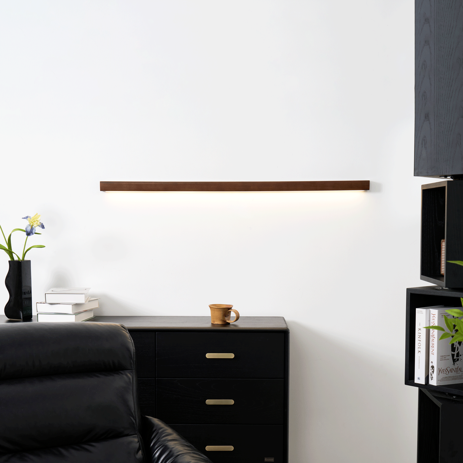 Elvivine Wandleuchte Holz Linear Minimalistisch LED