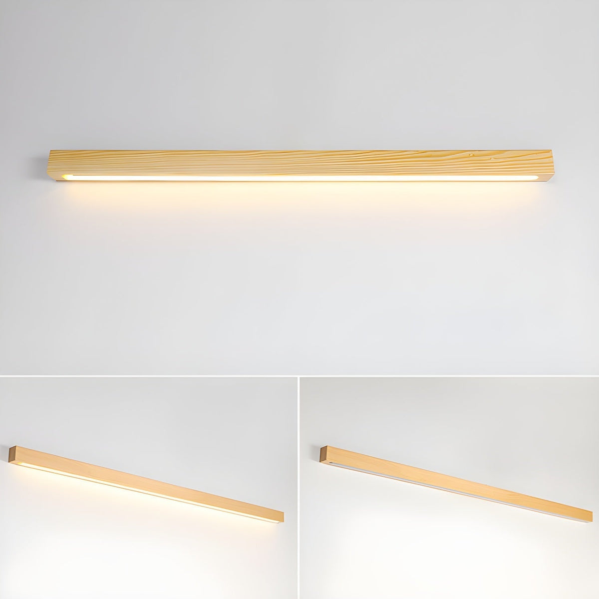 Elvivine Wandleuchte Holz Linear Minimalistisch LED