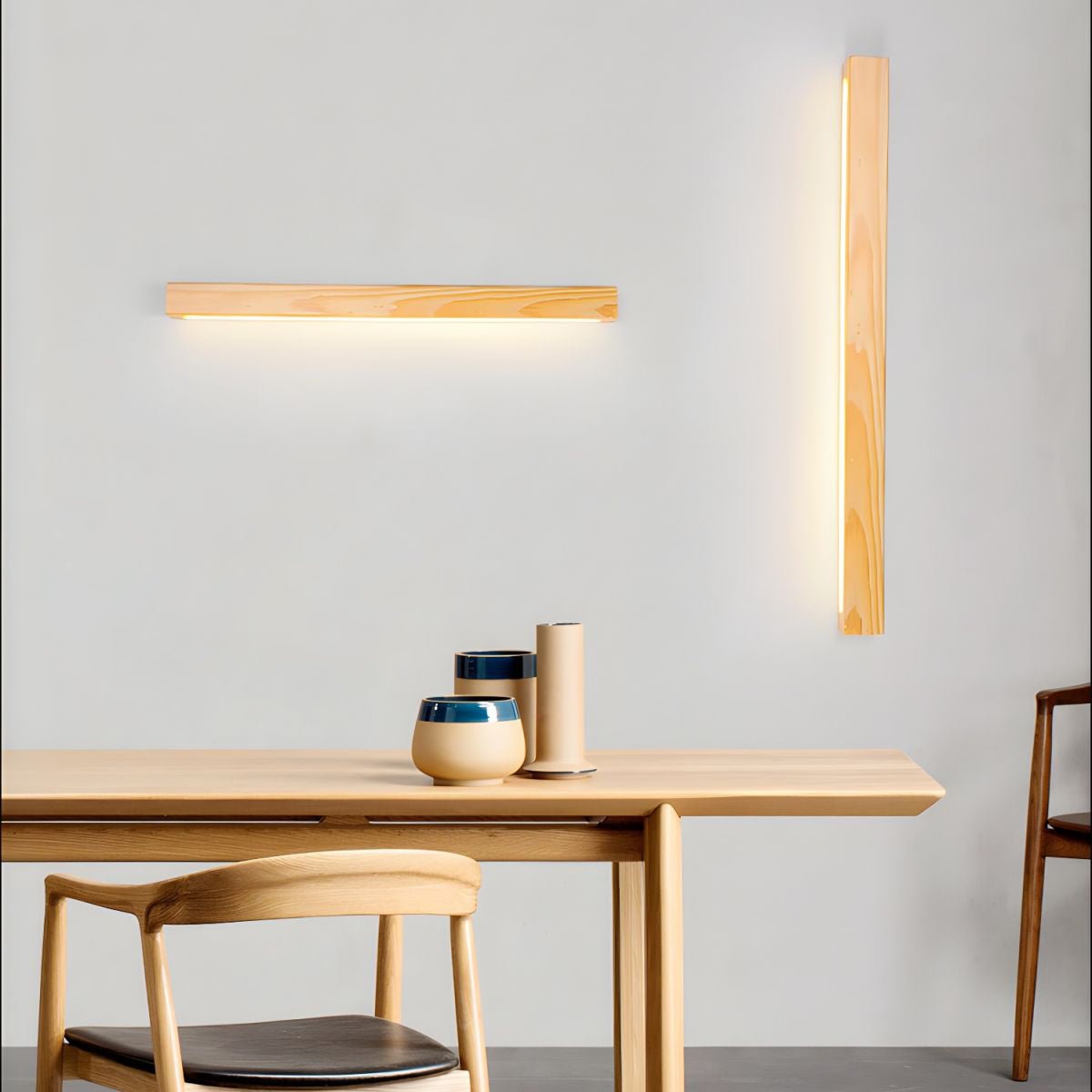 Elvivine Wandleuchte Holz Linear Minimalistisch LED