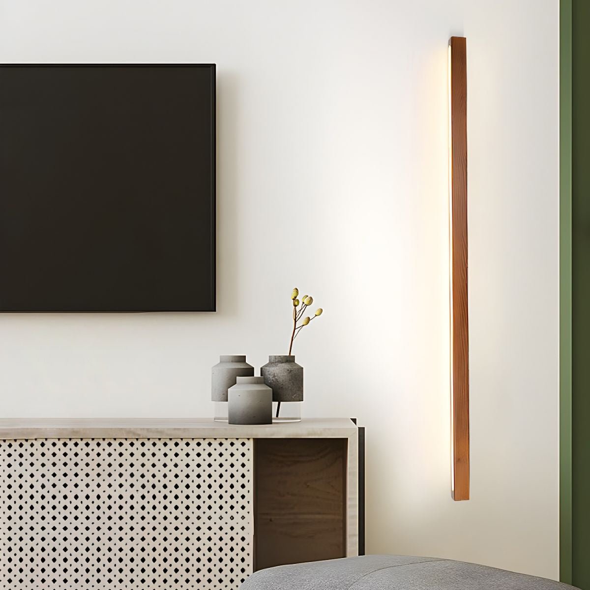 Elvivine Wandleuchte Holz Linear Minimalistisch LED