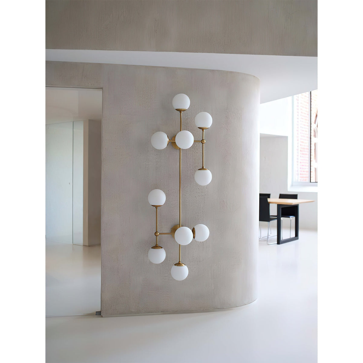 Ulfuvyo zeitgenössische minimalistische Wandleuchte aus Glas und Metall